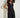 Woven Wide Leg Jumpsuit with Rhinestone Detail - Black