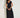 Woven Wide Leg Jumpsuit with Rhinestone Detail - Black