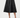 Stretch Taffeta Pleated Skirt - Black