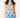 Smocked Shoulder Blouse - Blue Medallion