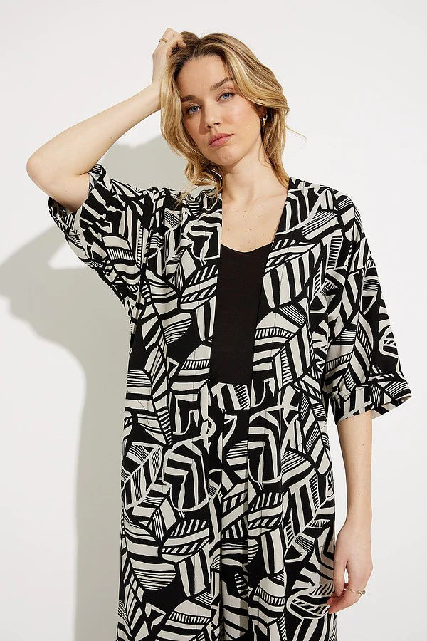 Palm Printed Cover-up - Black/Moonstone