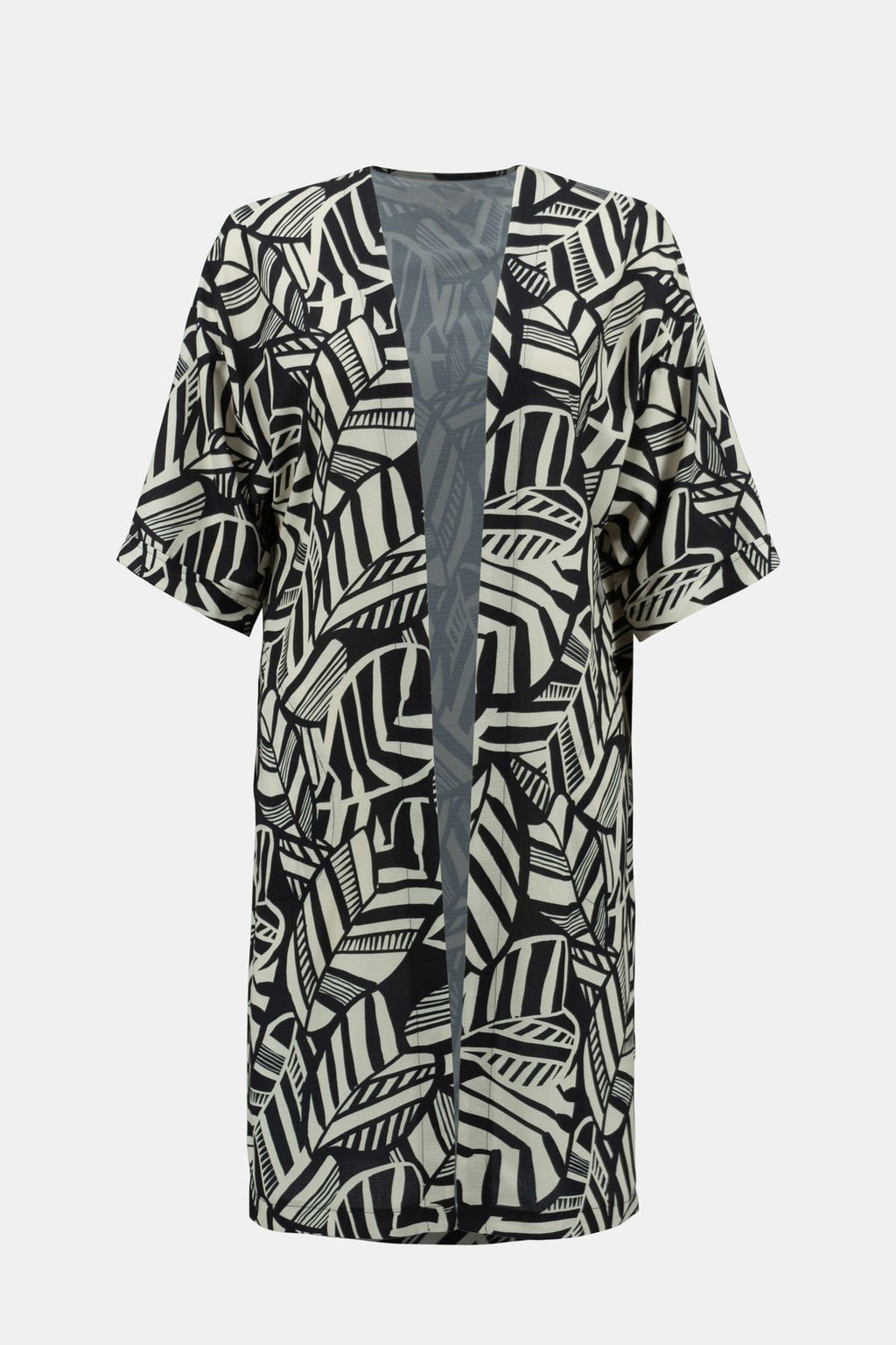 Palm Printed Cover-up - Black/Moonstone
