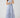Pleat Detail Smocked Waist Dress - Chambray Stripe