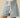 Tamsin High Rise Shorts - White And Blue