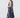 Sleeveless Midi A-Line Floral Pleated Dress - Navy