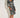 Rose Print Ruffle Trim Pencil Dress - Black