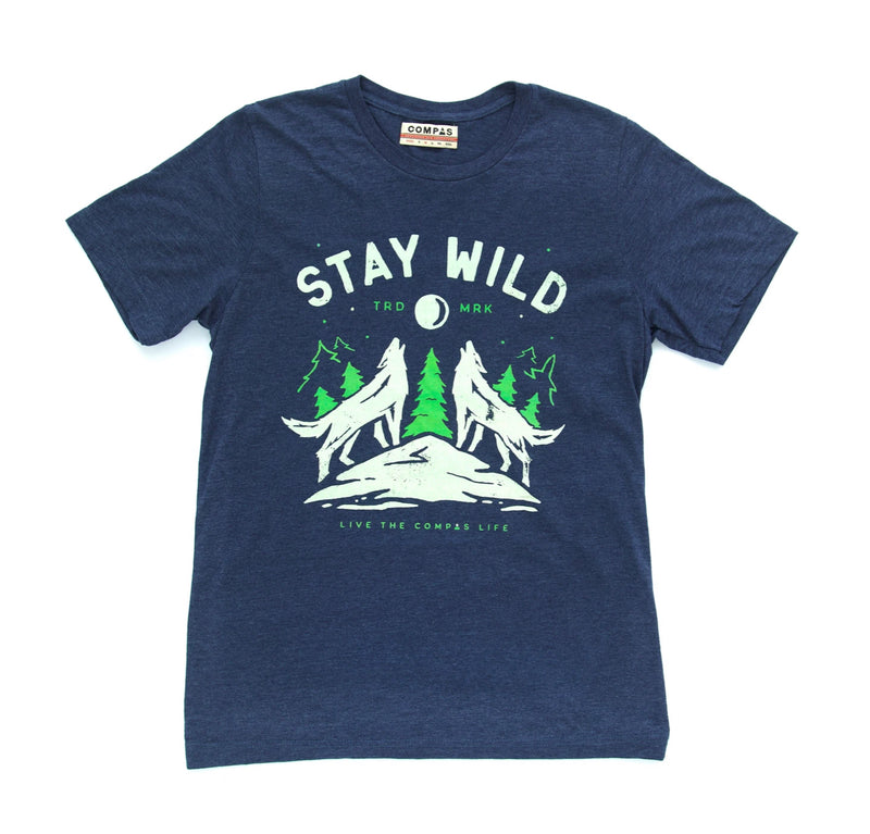 Howling Wolf Tee - Navy
