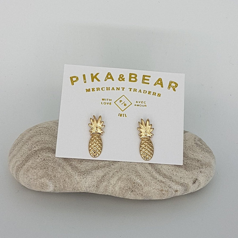 Pika & Bear Pinapple Stud Earrings