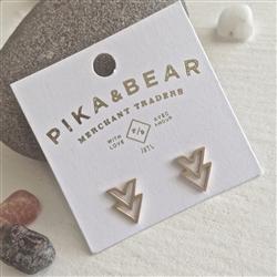 Pika & Bear Ike Double V Stud Earrings