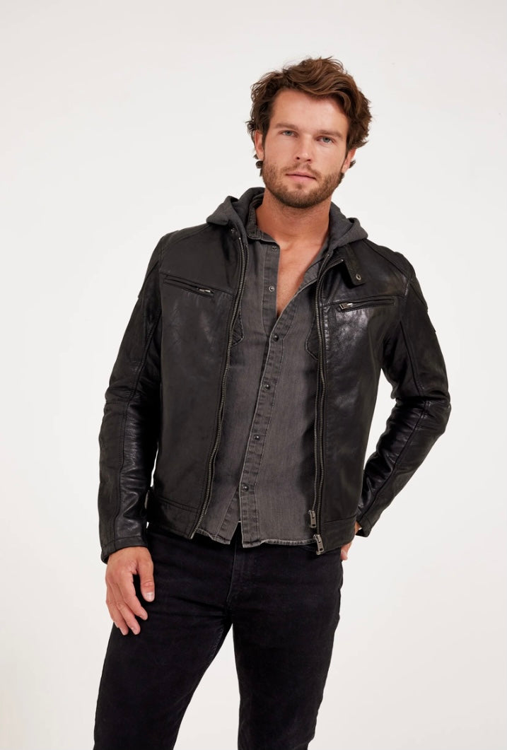 Biko Leather Jacket, Black