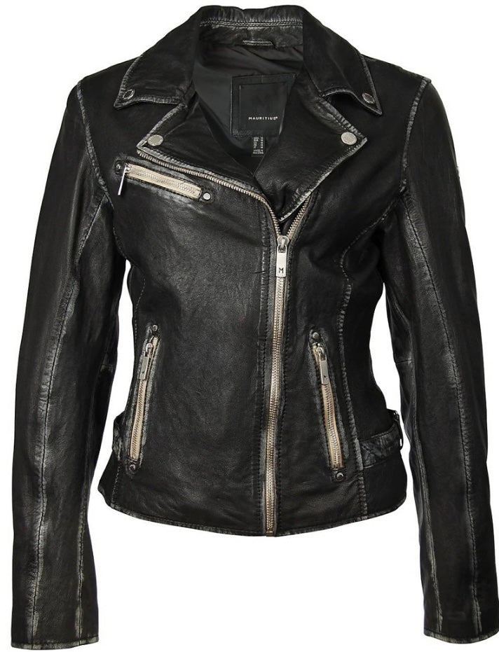 Sofia Leather Jacket, Black