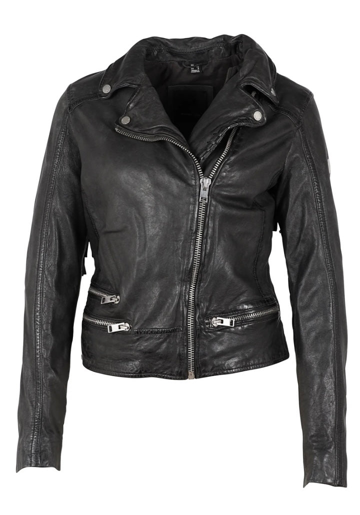 Zoe Leather Jacket, Black