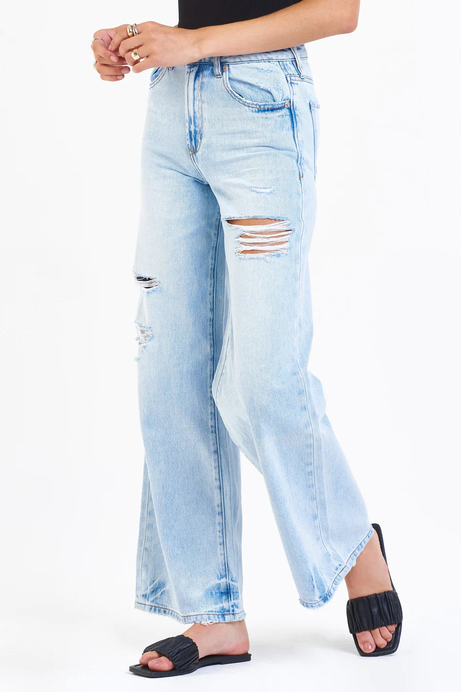 Elle Super High Rise Wide Leg Jeans - Bozeman Wash