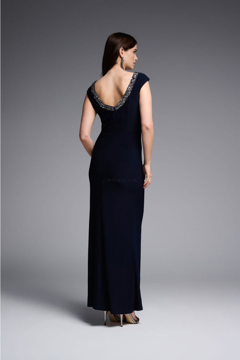 Silky Knit Trumpet Dress - Midnight blue