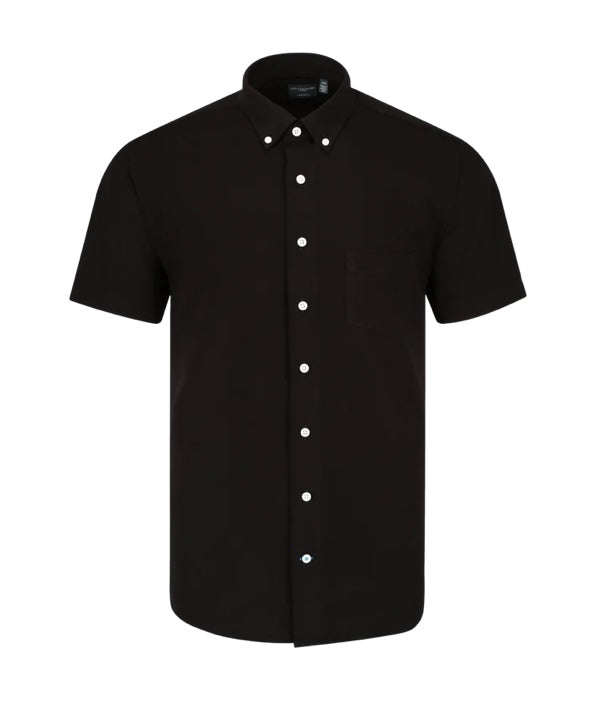 Leo Chevalier Solid Black Sport Shirt